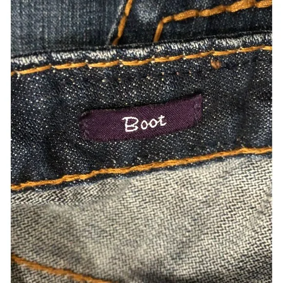 Vigoss Boot Cut Womens Size 33x32 Dark Wash Thick Stitch Blue Jeans - Picture 7 of 10